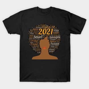 Class of 2021 Words in Afro Art T-Shirt